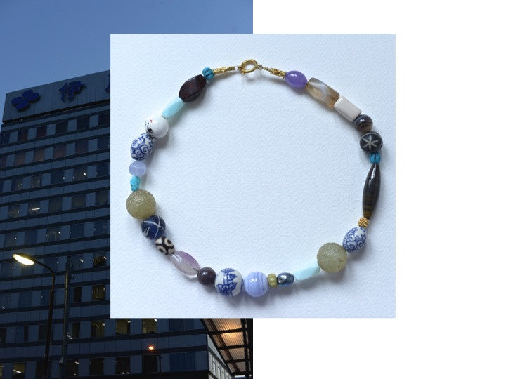 TOUR DU MONDE NECKLACE BLUE PASTEL