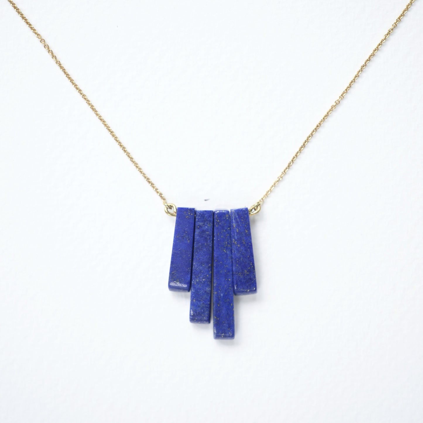GEOMETRIC GOLD LAPIS NECKLACE