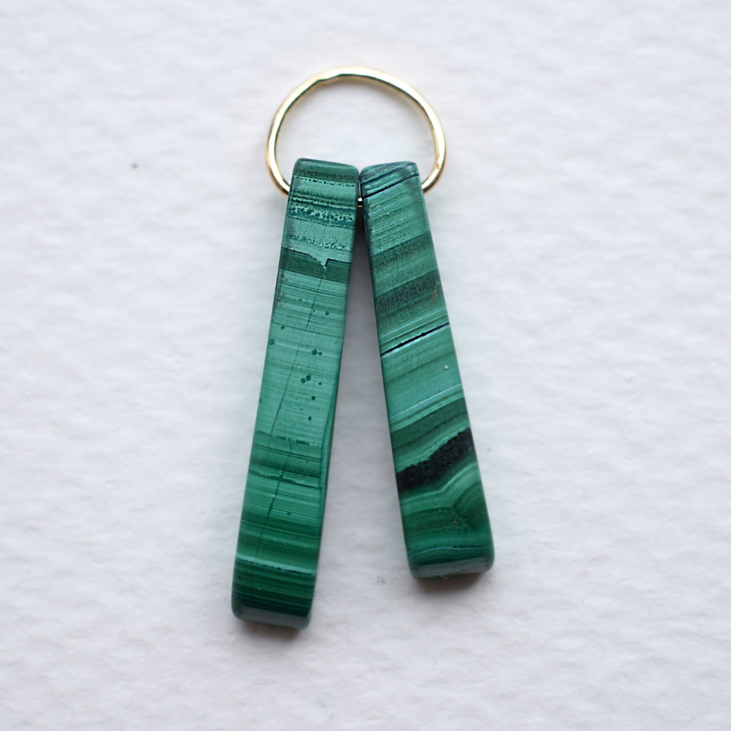 *GEOMETRIC MALACHITE DOUBLE PENDANT